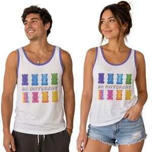 Pride Threadless Be Different Gummy Bear Ringer Tank Top Unisex MEDIUM